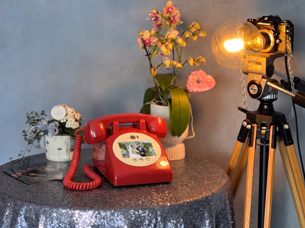 Retro Videotelefon als Video-Gästebuch an der Firmen-Weihnachtsfeier